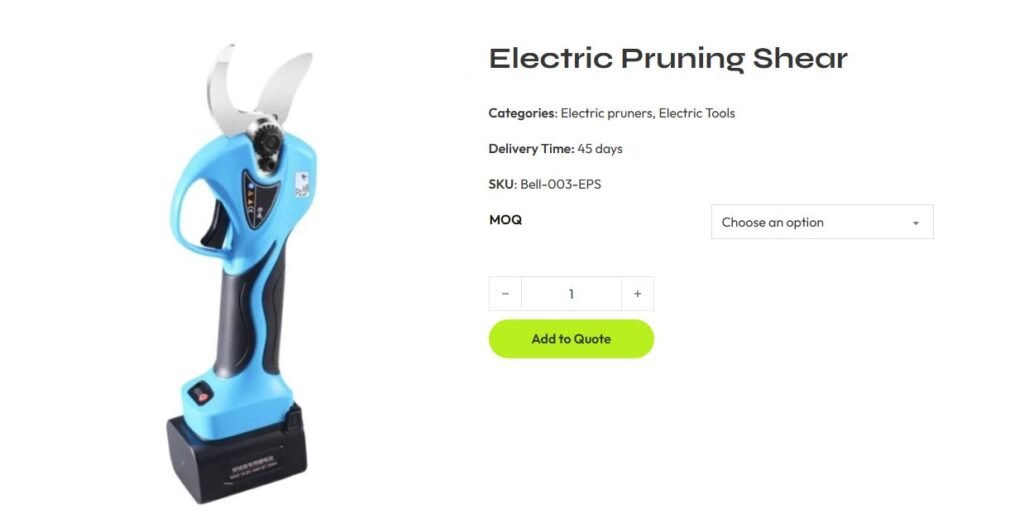 Electric pruning shears on belltowercn